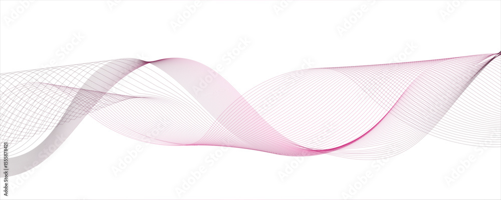 Poster abstract gradient pink wavy flowing dynamic smooth curve lines background. digital future technology
