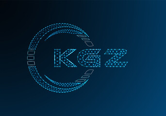 KGZ low poly letter logo vector design. KGZ lower poly logo design. Low poly logo.