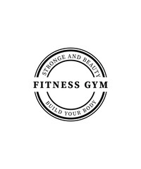 Retro Style Fitness Gym Logo , Emblem Vintage Fitness Logo Design