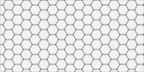 Fototapeta premium Seamless hexagonal metal grid pattern background with a dark, geometric texture