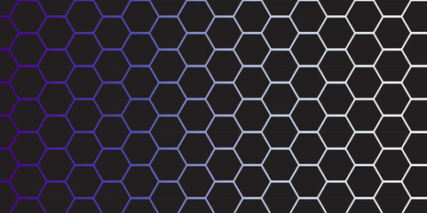 Fototapeta premium Seamless blue honeycomb grid pattern with geometric hexagonal shapes for a tech metal mesh texture backdrop