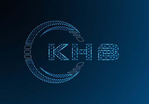 KHB low poly letter logo vector design. KHB lower poly logo design. Low poly logo.