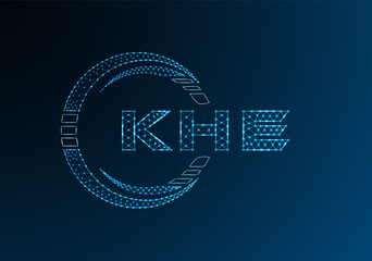 KHE low poly letter logo vector design. KHE lower poly logo design. Low poly logo.