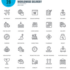 Worldwide Delivery Icon – Flat Vector Logistics Symbol