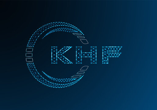 KHF low poly letter logo vector design. KHF lower poly logo design. Low poly logo.