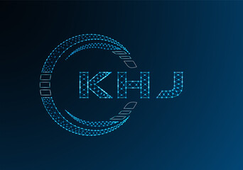 KHJ low poly letter logo vector design. KHJ lower poly logo design. Low poly logo.