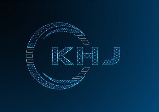 KHJ low poly letter logo vector design. KHJ lower poly logo design. Low poly logo.