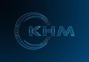 KHM low poly letter logo vector design. KHM lower poly logo design. Low poly logo.