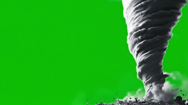 Realistic Tornado Animation with Green Screen Background Visual Effects Footage