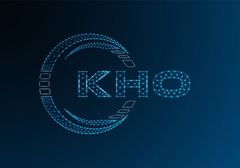 Naklejka premium KHO low poly letter logo vector design. KHO lower poly logo design. Low poly logo.