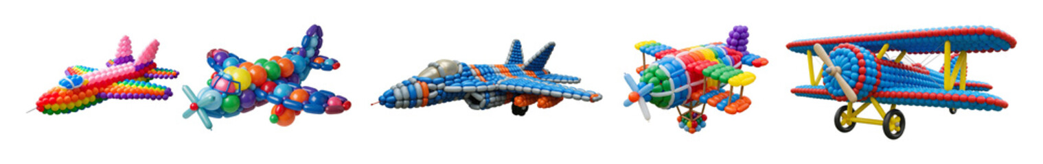 balloon plane on white solid background 