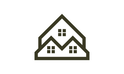 Three House Minimalist Logo Design – Clean and Simple Trio of House Shapes Representing Community, Real Estate, and Residential Development