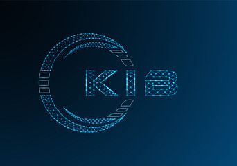 KIB low poly letter logo vector design. KIB lower poly logo design. Low poly logo.