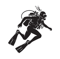 vector Scuba diving Silhouette Collection diving vector graphic