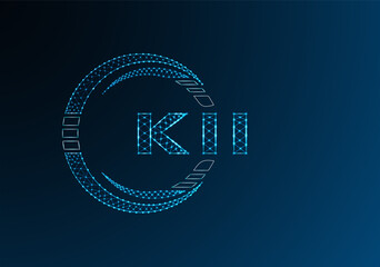 KII low poly letter logo vector design. KII lower poly logo design. Low poly logo.