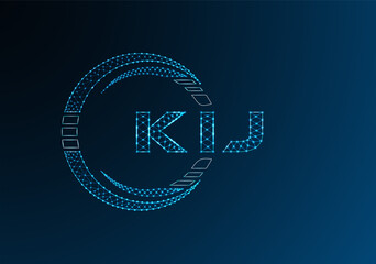 KIJ low poly letter logo vector design. KIJ lower poly logo design. Low poly logo.