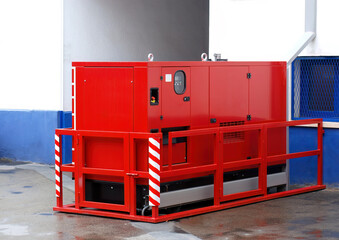 Red Emergency Power Generator for Backup Energy Supply
