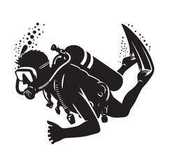 vector Scuba diving Silhouette Collection diving vector graphic