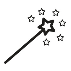 Magic Wand Icon – Star Sparkle Vector Symbol for Fantasy and Fairy Effects. EPS vector illustration