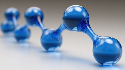 Abstract blue molecular structure in sci-fi style, symbolizing futuristic scientific exploration