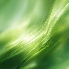 Obraz premium Abstract green flowing light streaks, bright highlights, soft focus, nature-inspired, calming