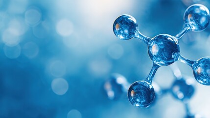 Abstract blue molecular structure in sci-fi style, symbolizing futuristic scientific exploration
