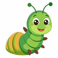 cartoon caterpillar isolated on white background