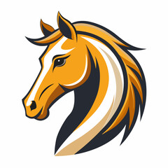horse head mascot isolated on white background