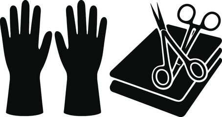 emergency medical kit vector, black medical icon, health kit silhouette, first aid flat silhouette, hospital emergency icon, safety kit vector, emergency treatment symbol, basic first aid silhouette