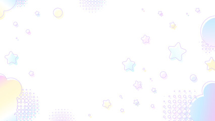 Naklejka na ściany i meble かわいい星のグラデーションの横長のフレーム背景