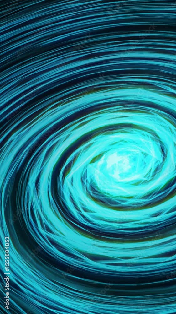 Poster a vibrant blue spiral pattern flows smoothly, captivating viewers with its dynamic and fluid motion.