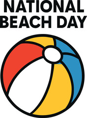 National Beach Day Vector  Stylized Beach Ball