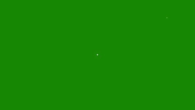 Twinkling stars blinking animation on green screen background. white cartoon, flat, vector, doodles stars, blinking light effect. Twinkle light glitter stars sparkling. 4k
