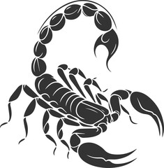 Vector illustration of a scorpion insect silhouette drawing