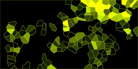 Abstract green background with arrows. Light Green vector low poly layout. Low poly crystal mosaic background. 3d Dark lemon broken stained glass. Voronoi diagram 3d shapes vector vintage background.