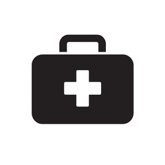 Fototapeta premium First Aid Kit Icon Emergency Medical Box Vector Symbol