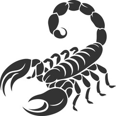 Vector illustration of a scorpion insect silhouette drawing