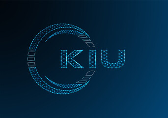 KIU low poly letter logo vector design. KIU lower poly logo design. Low poly logo.