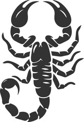 Vector illustration of a scorpion insect silhouette drawing