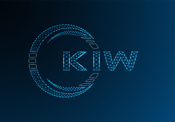 KIW low poly letter logo vector design. KIW lower poly logo design. Low poly logo.