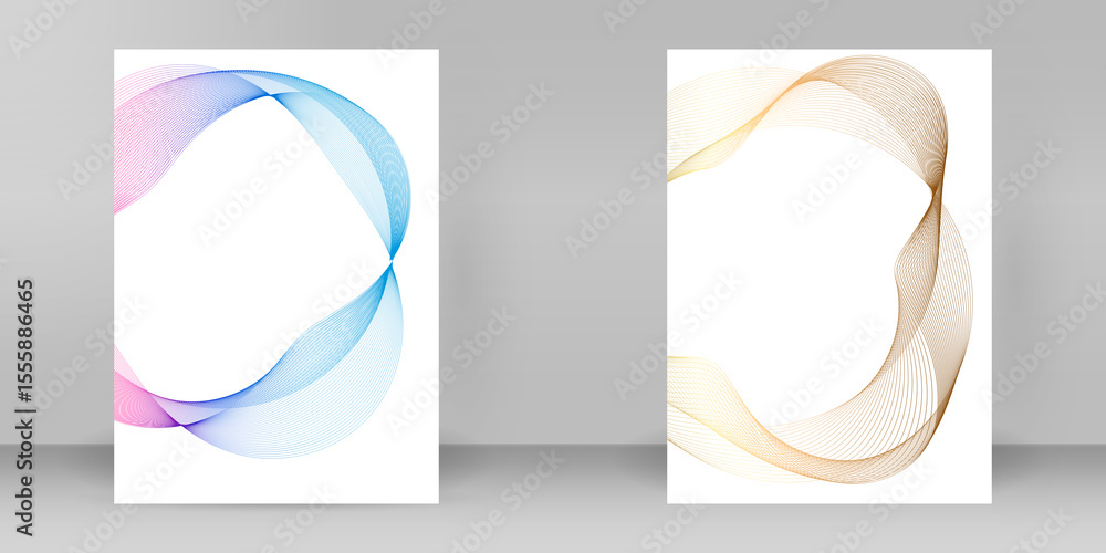 Poster abstract golden element on white background isolated. template brochure a4 format , layout leaflet, 