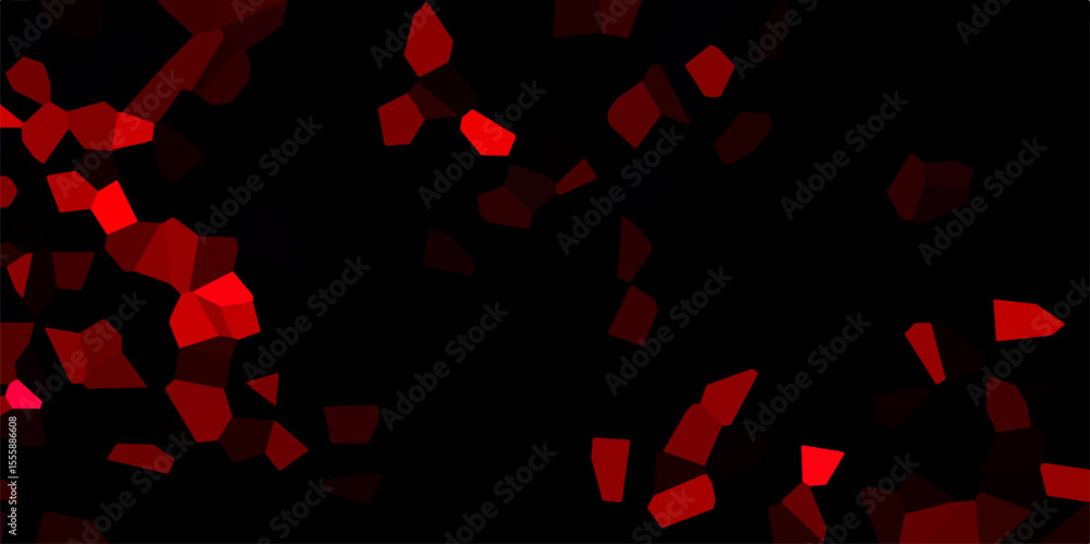 Poster dark red and black broken stained glass background with black lines. voronoi diagram background. sea