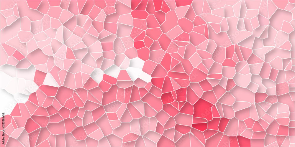 Aufkleber nice pink mosaic abstract background made of many geometric shapes. pink hexagon ceramic. abstract c