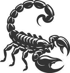 Vector illustration of a scorpion insect silhouette drawing