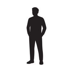 Full Body Male Silhouette Icon for Profile and Identity Design
