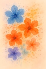 Watercolor Flowers Illustration with Vibrant Hues
