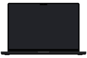 正面から見たカメラ付きのノートパソコンのイラスト素材　ベクター