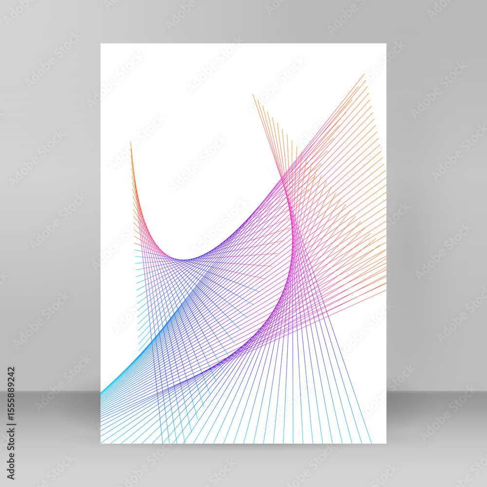 Poster abstract golden element on white background isolated. template brochure a4 format , layout leaflet, 