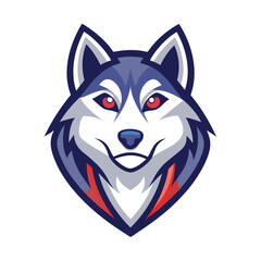 loyal husky head mascot logo on a white badge back