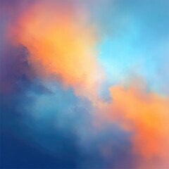 Fototapeta premium Vivid sunset/sunrise sky with warm orange and cool blue hues blending in a dramatic cloudscape